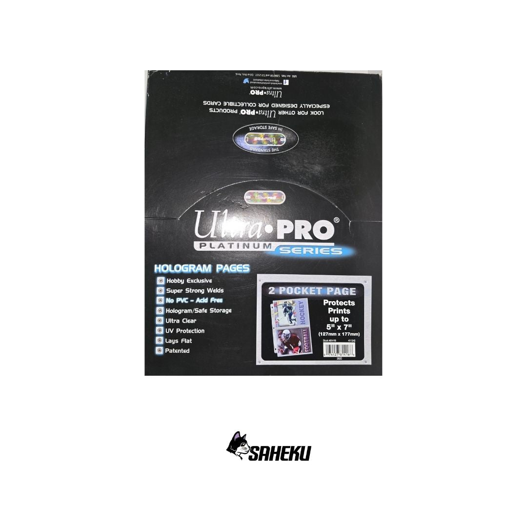 Ultra Pro 2-Pocket Platinum Page with 5" X 7" Pockets x 5 unidades