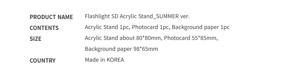 [PREVENTA] Flashlight SD Acrylic Stand SUMMER ver.