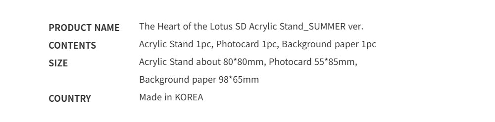 [PREVENTA] The Heart of the Lotus SD Acrylic Stand SUMMER ver.