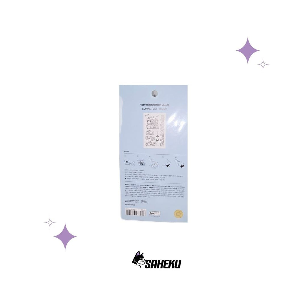 BT21 X Monopoly Collaboration - Tattoo Sticker ver. BEACH