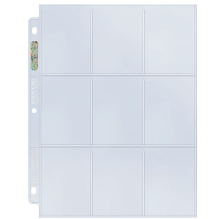 [BAJO PEDIDO] (25 páginas) Carpeta Ultra-Pro de 3 anillas plateada de 9 bolsillos para Yu-Gi-Oh! Páginas para tarjetas deportivas Carpeta Ultra-Pro para tarjetas fotográficas
