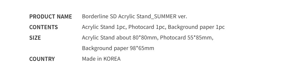 [PREVENTA] Borderline SD Acrylic Stand SUMMER ver.