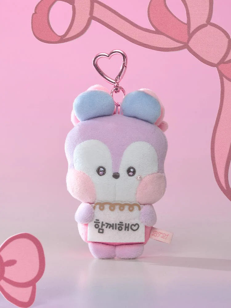 [Bajo pedido] Llavero con mensaje "You Love Me" de Minini Ribbon de BT21
