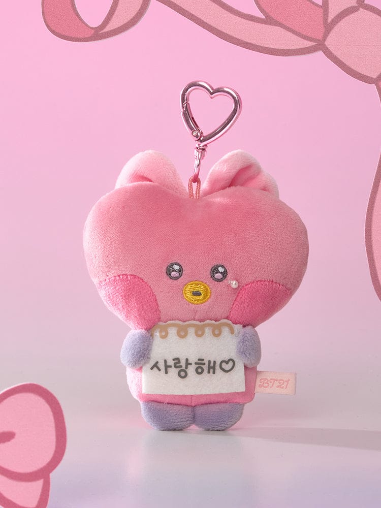 [Bajo pedido] Llavero con mensaje "You Love Me" de Minini Ribbon de BT21