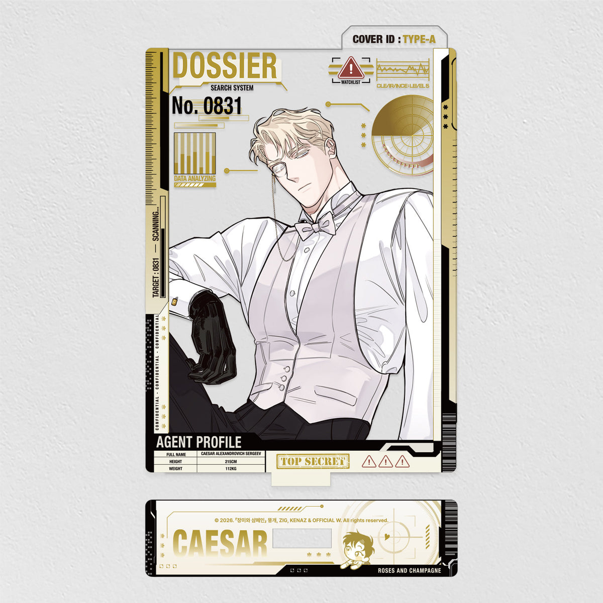 [BAJO PEDIDO] "Roses and Champagne" Caesar Dress-Up Acrylic Stand