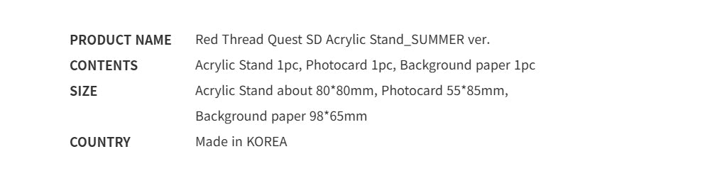 [PREVENTA] Red Thread Quest SD Acrylic Stand SUMMER ver.