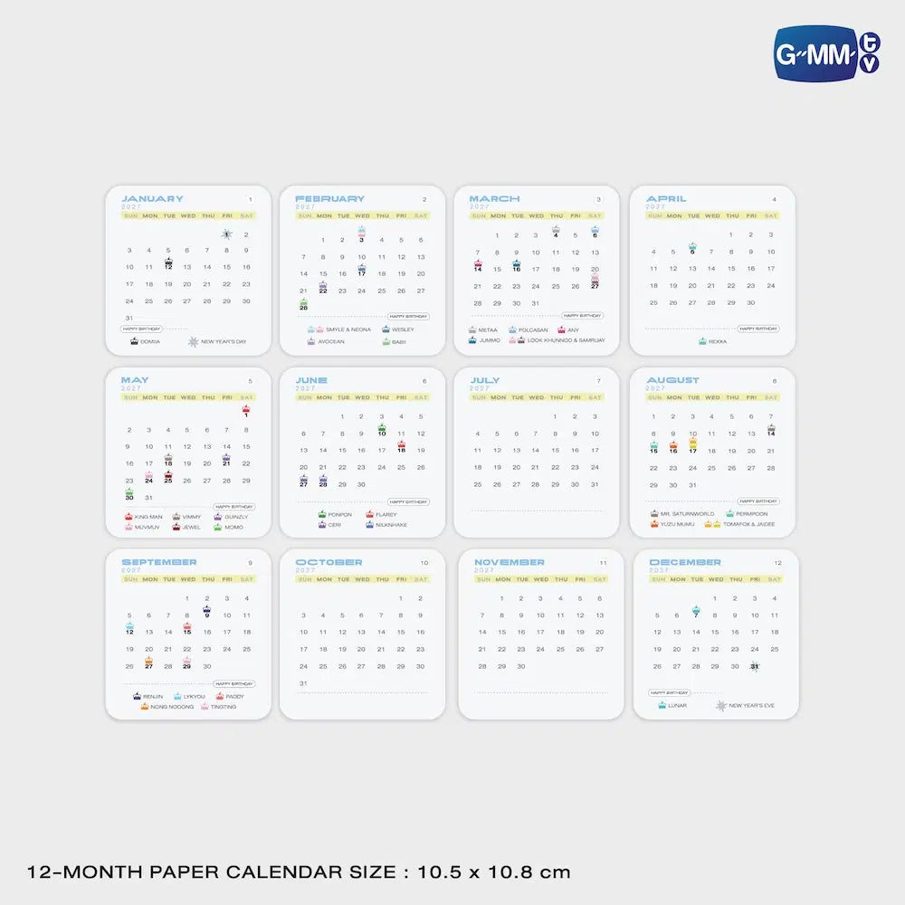 [PREVENTA] GMMTV FANDOM CHARACTER OFFICIAL CALENDAR 2027